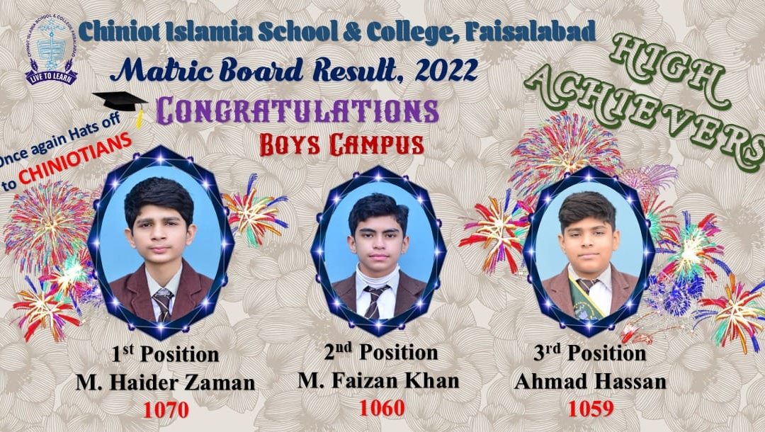 Matric Board Result 2022-Boys Campus